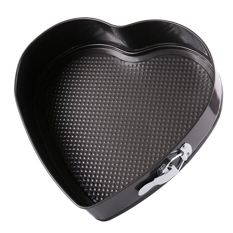 Moule en cœur à charnière antiadhésif – Acier carbone 18 à 30 cm