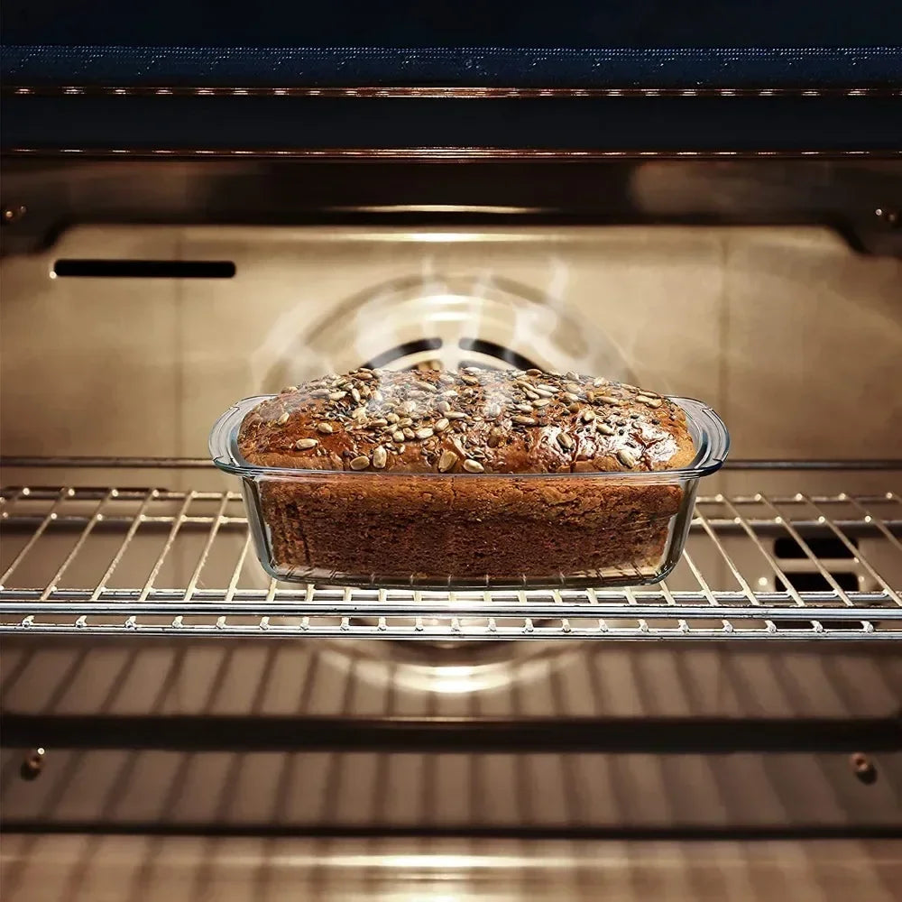 Moule à cake en verre avec couvercle – Résistant four & micro-ondes