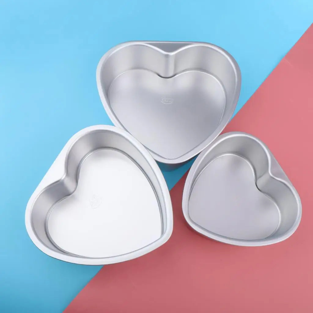 Moule en forme de cœur aluminium – Antiadhésif fond amovible 15 à 21 cm