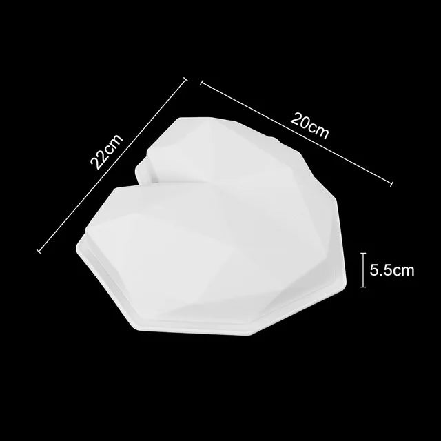 Moule silicone forme coeur – Design origami 3D pour gâteau ou entremets