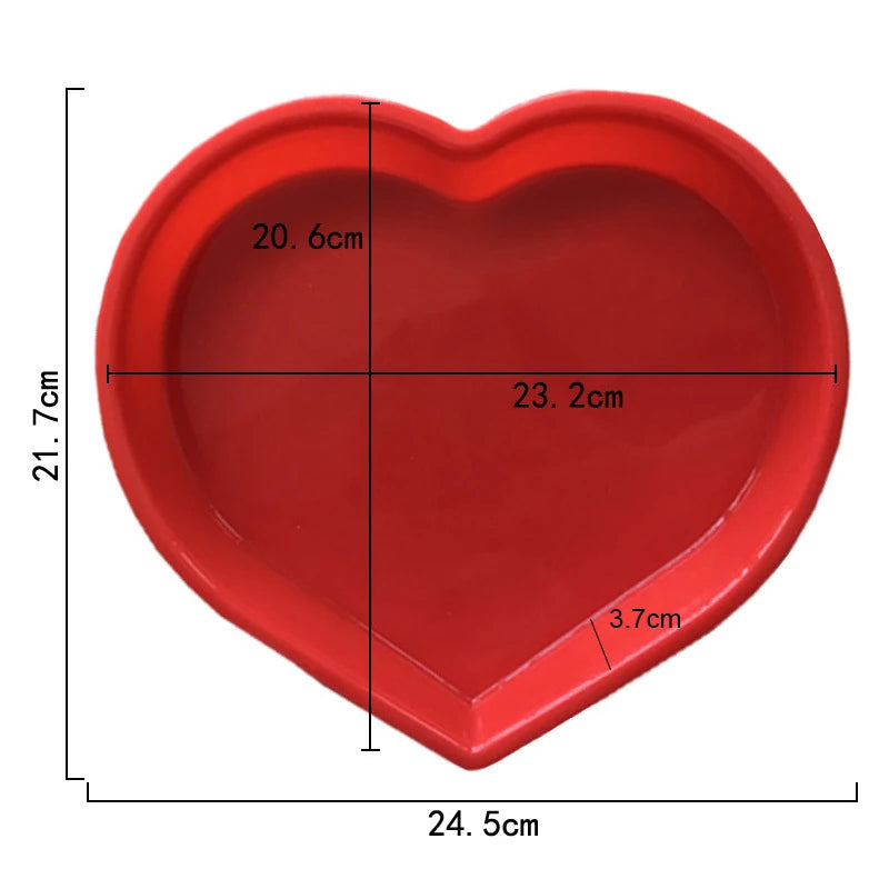 Moule coeur en silicone – Moule à gâteau rouge antiadhésif 24,5 cm