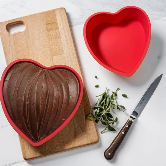 Moule coeur en silicone – Moule à gâteau rouge antiadhésif 24,5 cm