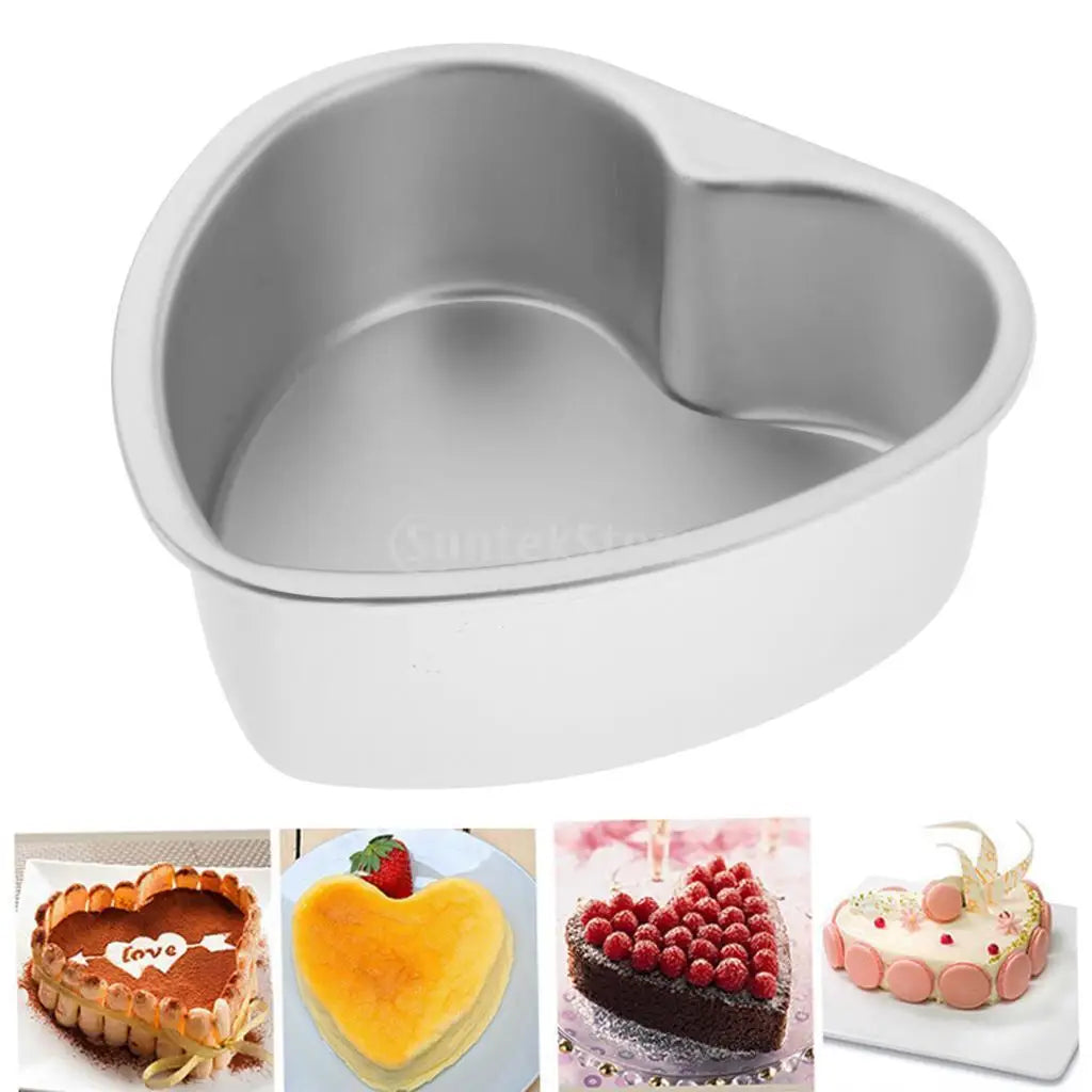 Moule en forme de cœur aluminium – Antiadhésif fond amovible 15 à 21 cm